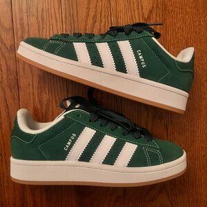 Adidas Green and White campus Sneakers